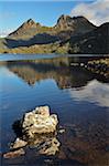 Cradle Mountain et Dove Lake, Parc National de Cradle Mountain-Lake St Clair, UNESCO World Heritage zone, Tasmania, Australie