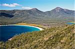 Overview of Wineglass Bay, Freycinet National Park, Tasmania, Australia