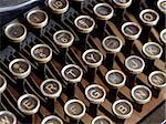 Dusty keys from an antique typewriter.