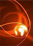 Global background with glowing red rings.