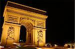 The Arc de triomphe and place de l'etoile in Paris