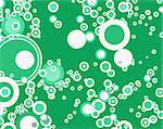 An abstract green and white bubble background