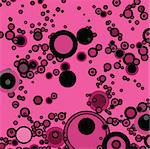 A abstract bubble background in pink and black