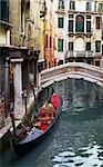 a parked gondola  in Venice,Italy
