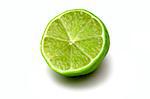isolated piece of lime adainst white background