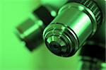 Microscope with green filter.