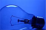 Close up of Light Bulb lamp on blue background