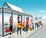 detailed illustration of shopping