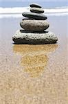 Pebble stack by the seashore