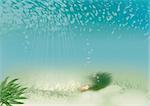 Underwater beach - Highly detailed cartoon background 56 - illustration