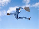 computer generated image of a businessman jumping high