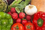 Various fresh and healthy vegetables for background use. Shallow DOF