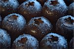 Blueberries covered in water drops