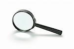 Magnifying glass on white background with shadow