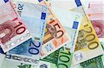 Colorful euro banknotes, close-up