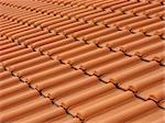 Background of red tiles pattern on traditional roof