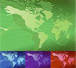 A dynamic 3d world map with background. Vector file includes several different colour versions