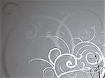 Abstract background in silver and white with a flowing floral theme