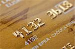 Macro shot of credit card. Selective focus and shallow depth of Field