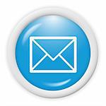 3d blue email icon sign - web design illustration