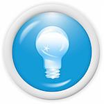 3d blue icon symbol - bulb, ideas concept - web design