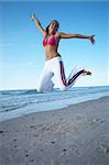 20-25 years old Beautiful Woman on the beach, during jogging