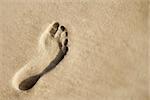 Footprint in sand.