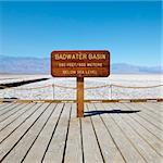 Badwater Basin sign in Death Valley National Park.