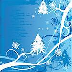 Grunge christmas winter background, vector illustration