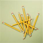 Group of pencils in a random pile.