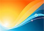 Vector Wave Background in blue and orange