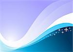 Vector Wave Background in blue and purple.