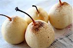 pears fruit on jute