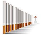 Vector illustration of a cigarettes alley and a grave