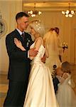 Bride and groom and their children before ceremony