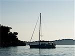 Sailing in the sunset near Dubrovnik coast