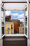 View from the open window in Rennes, France.