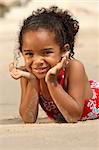 Cute little girl on a beach