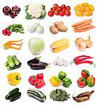 image set of fresh ripe vegetables on white background. See larger versions of each image separately in my portfolio