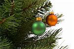 Colorful Christmas ornaments on Christmas tree