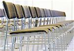 line of chairs with shallow dof