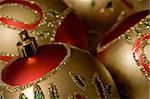 Christmas balls. Macro shot. Shallow depth of field.