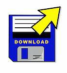 an illustration of floppy disk download