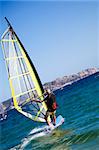 summer sports: windsurfers speeding fast