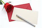 Blank valentines card with copy space for custom text - isolated (clipping paths)