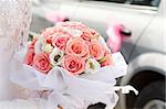 beautiful bridal bouquet of roses, low DOF