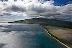 Aerial of Maui, Hawaii coast.