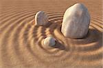 3d concept of the stone and sand composition