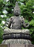 Statue in front of the buddhist temple in Tokyo