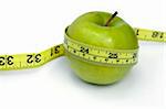Green Apple with measuring tape